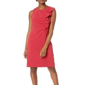 NWT Vince Camuto Red Ruffle A-Line Shift Dress